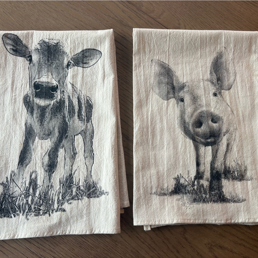 Farm Animal Print Tea Towels